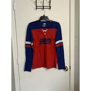 NFL Football Giants Women's Long sleeve Blue And Red Logo Size M